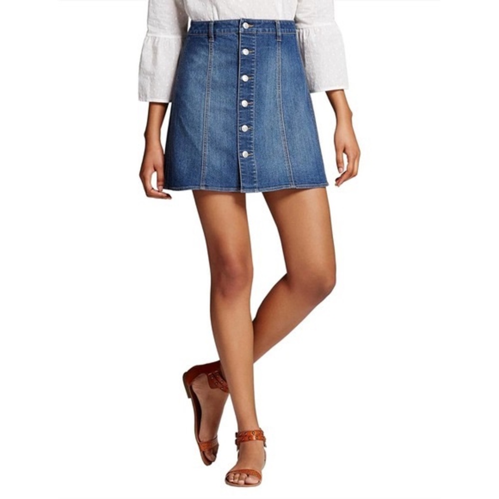 High Rise Denim Skirt